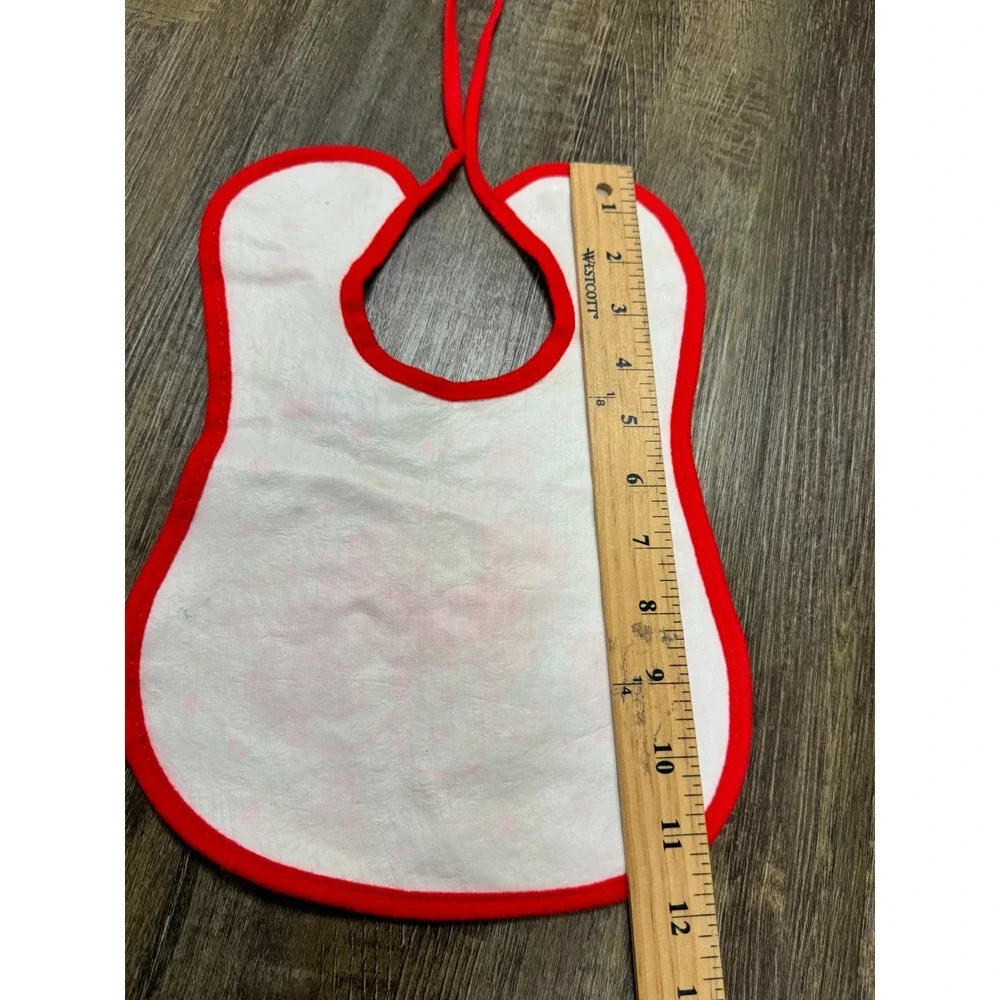 Vintage Sesame Street Elmo ABC Baby Bib Red White Jim Henson Terry Tie Closure